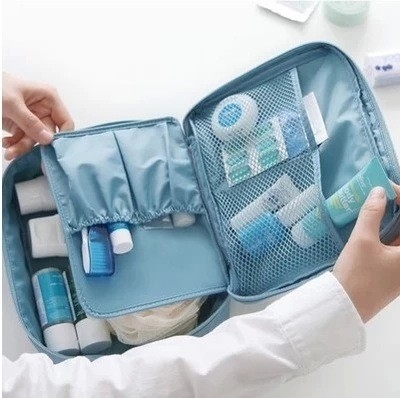 حقيبة سفر مزدوجة للرجال للسيدات ، حقيبة تخزين مستحضرات التجميل ، متعددة الوظائف مقاومة للماء